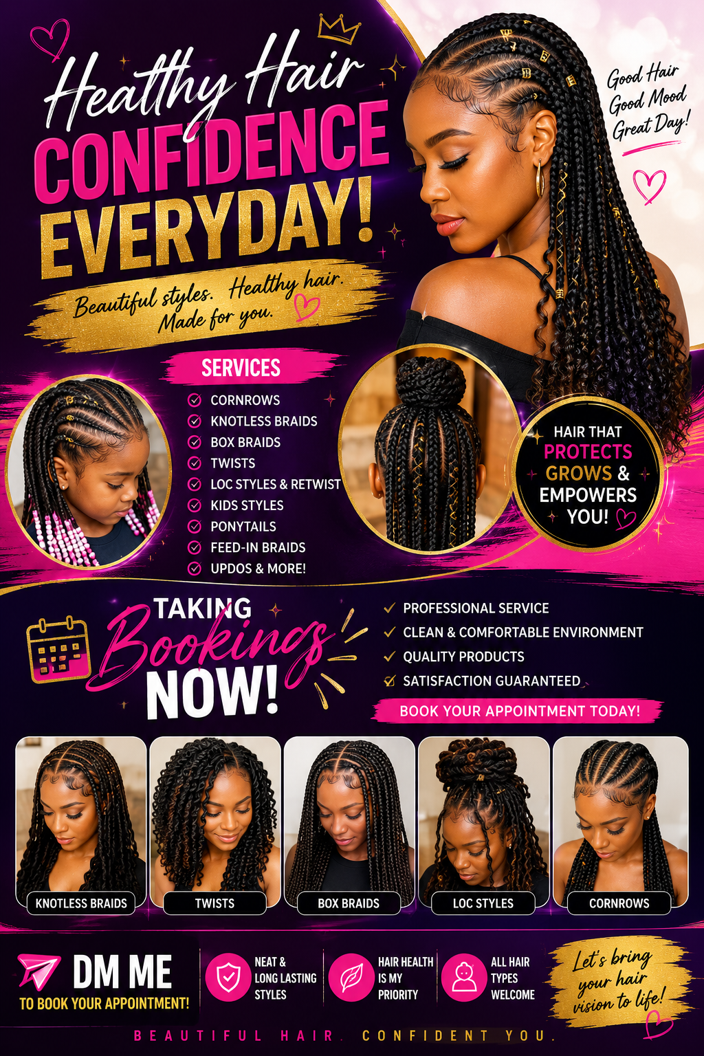 Hair care products, braids and more